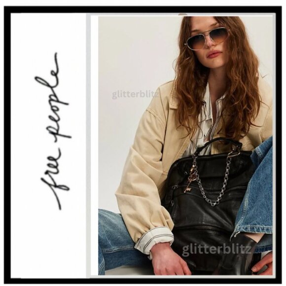 Free People East End Leather Backpack in True Black - FACTORY SEALED - Picture 6 of 15